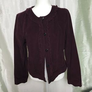 Sandro Burgundy Corduroy Jacket Size L
